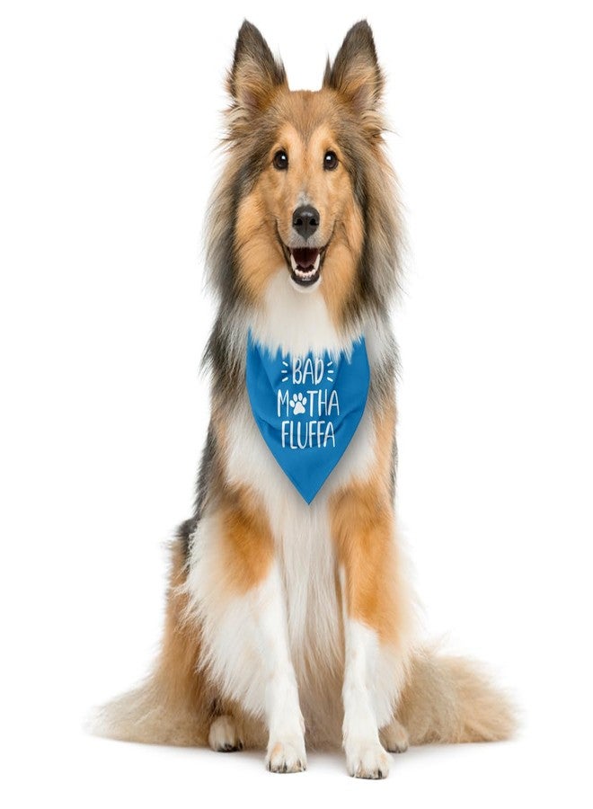 ZPPRJF Bad Motha Fluffa Dog Bandana, Funny Pet Triangle Scarf Accessories, Blue Dog Bandana, Printed Dogs Bandanas Gift for Dogs Lover Birthday or Christmas - Image 3